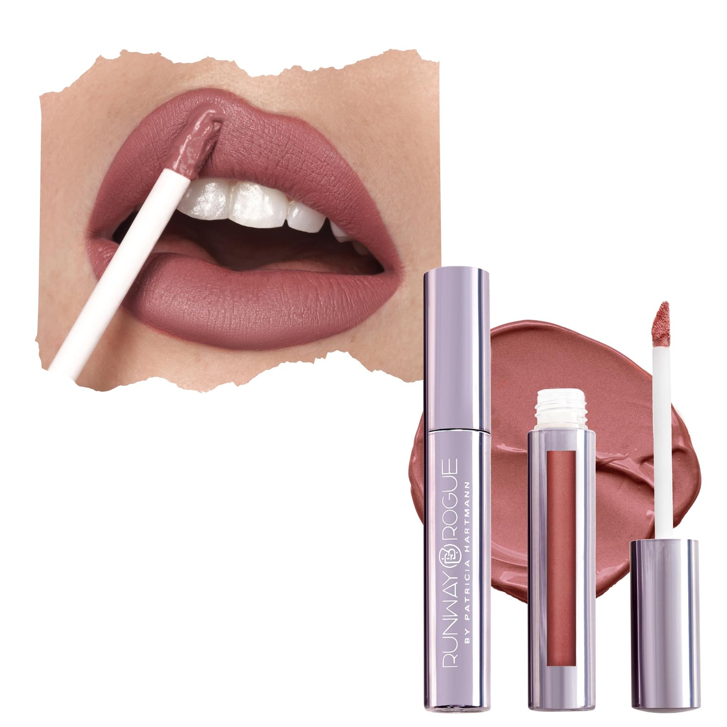 Runway Rogue Velvet Glam Liquid Lipstick – 90s Nude Mauve