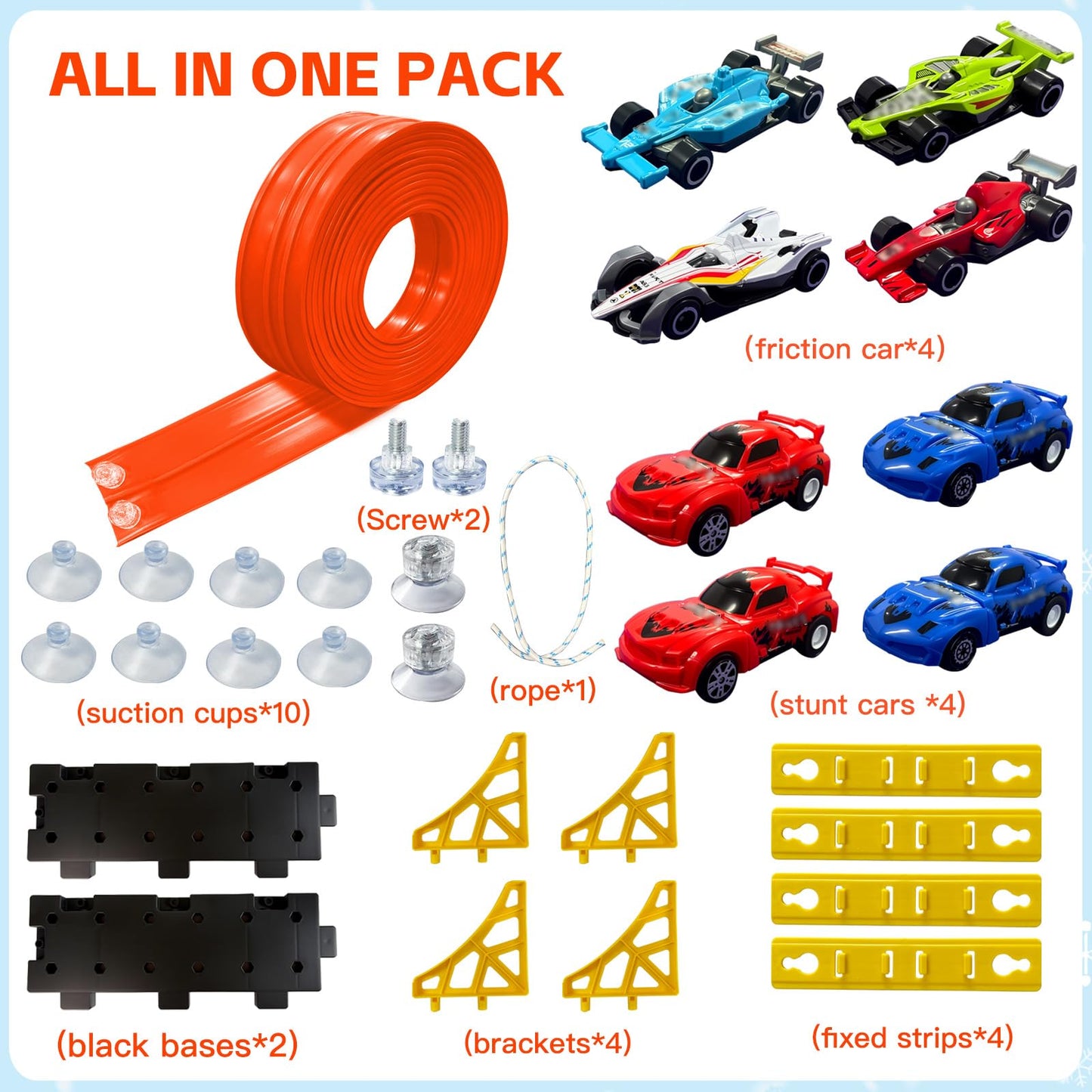 RuoKmaxx 16.5ft Flexible Race Track – Compatible with 1/64 Cars, Indoor/Outdoor Fun for Ages 2–8