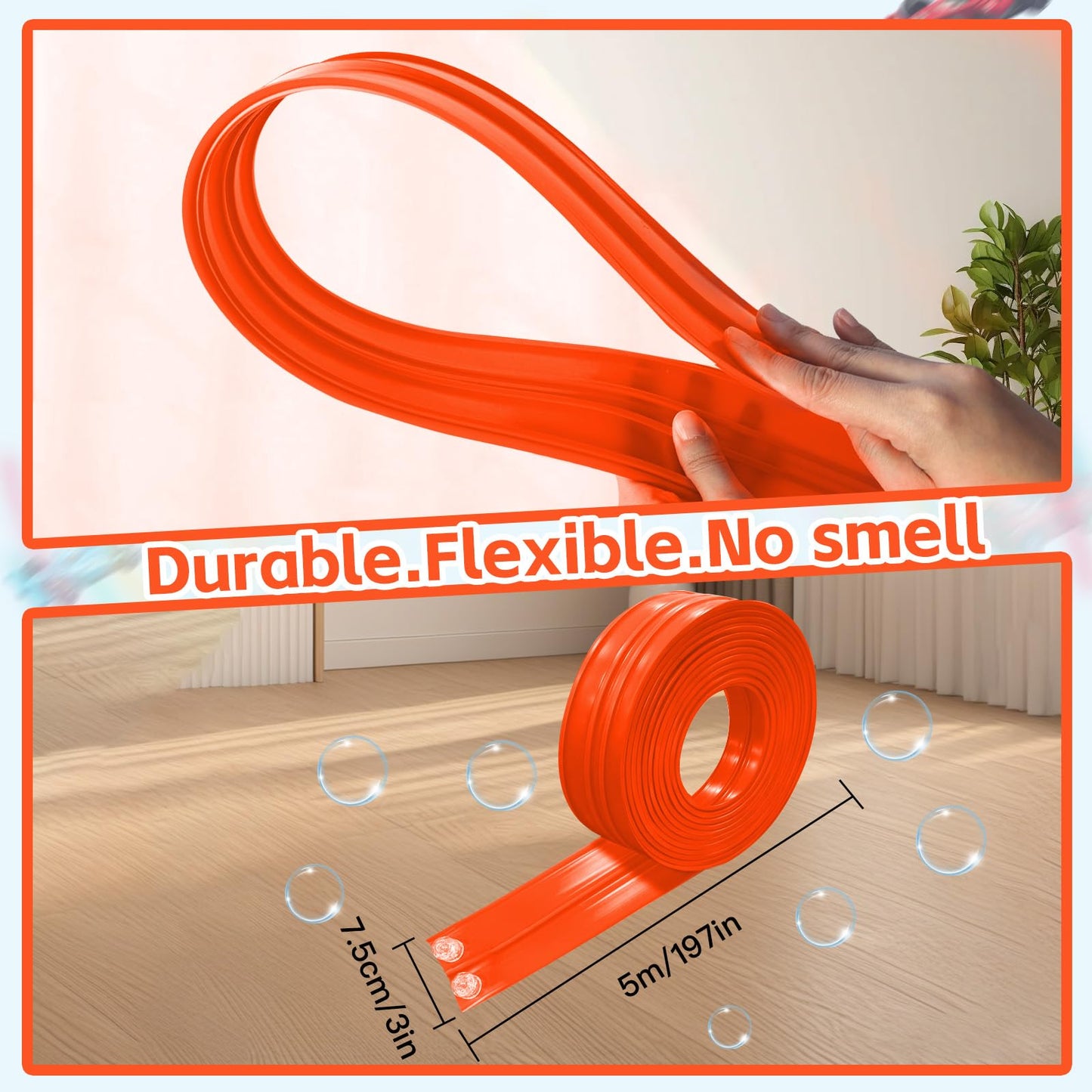RuoKmaxx 16.5ft Flexible Race Track – Compatible with 1/64 Cars, Indoor/Outdoor Fun for Ages 2–8