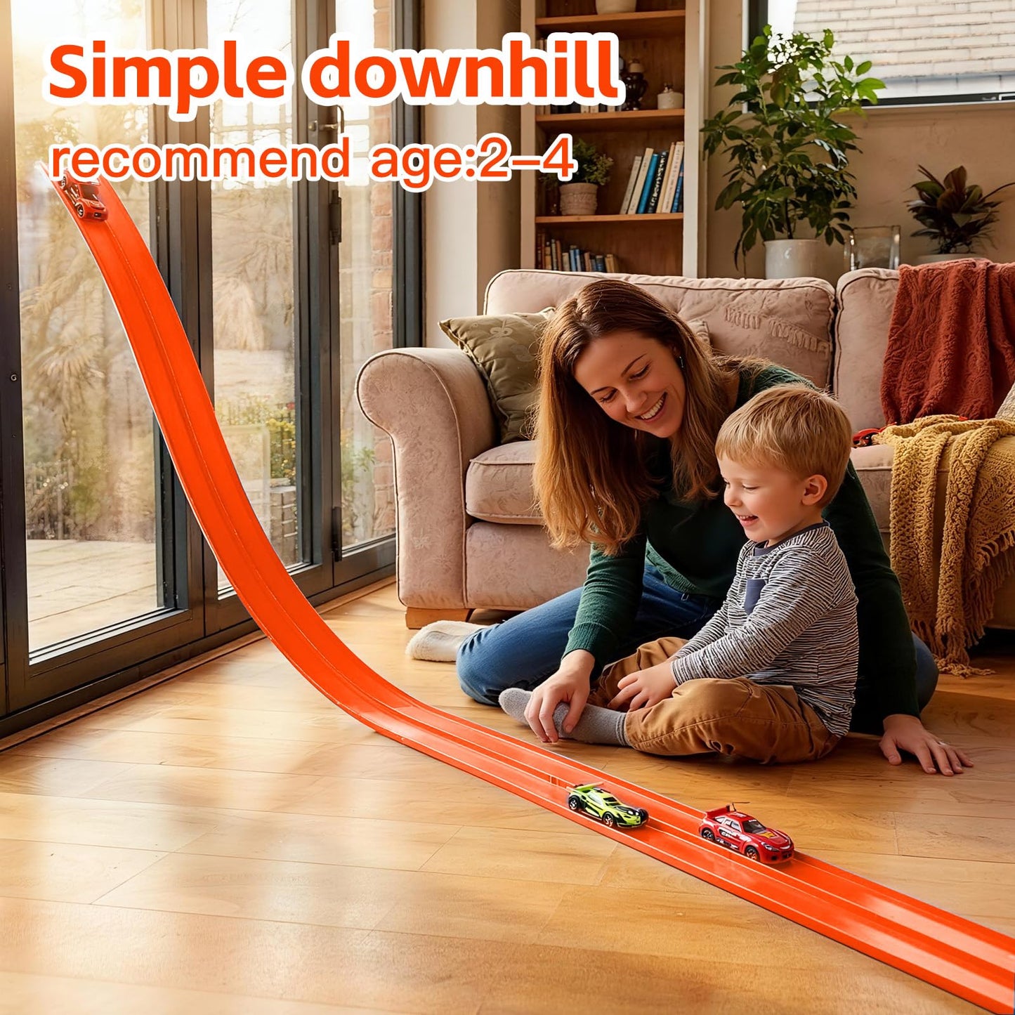 RuoKmaxx 16.5ft Flexible Race Track – Compatible with 1/64 Cars, Indoor/Outdoor Fun for Ages 2–8