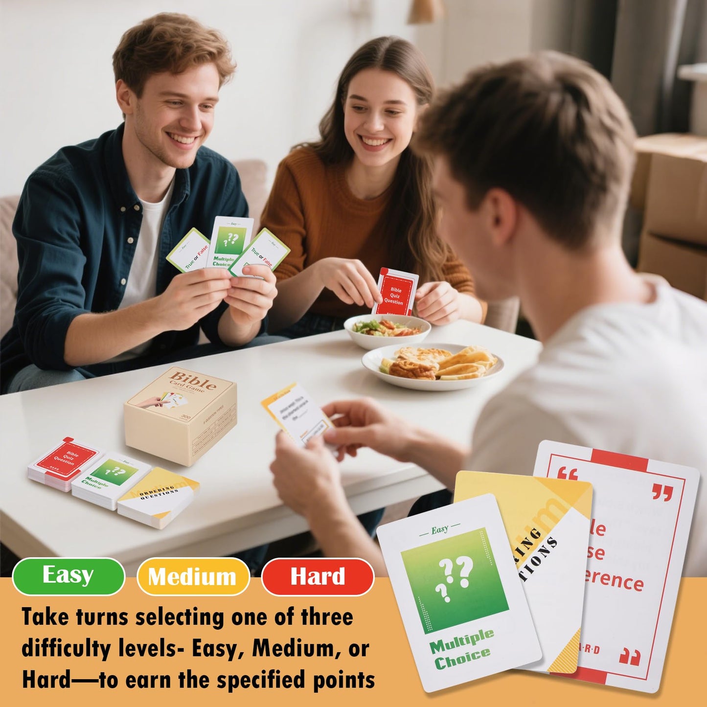 RuRu Monkey Bible Trivia Game – 300 Cards for Bible Study & Family Fun