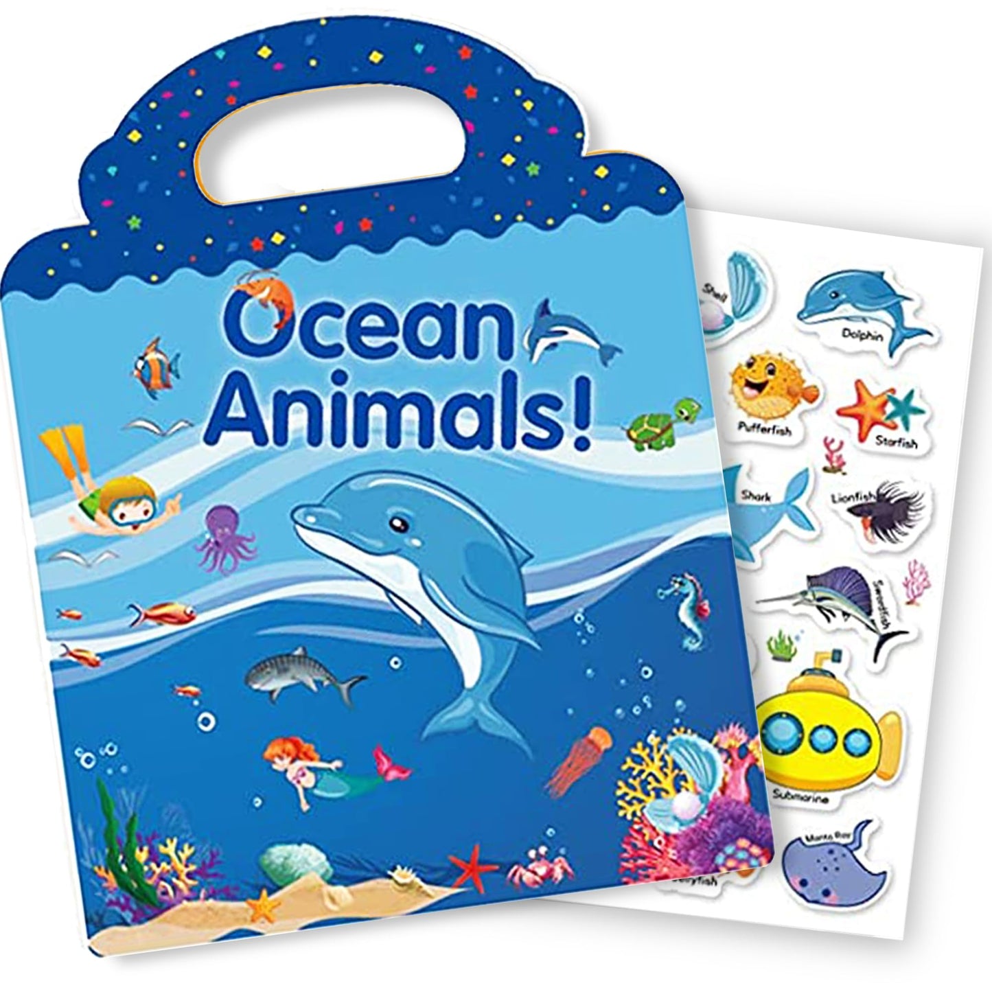 RUSON Reusable Ocean Sticker Book for Kids – Educational Travel Activity for Ages 3+