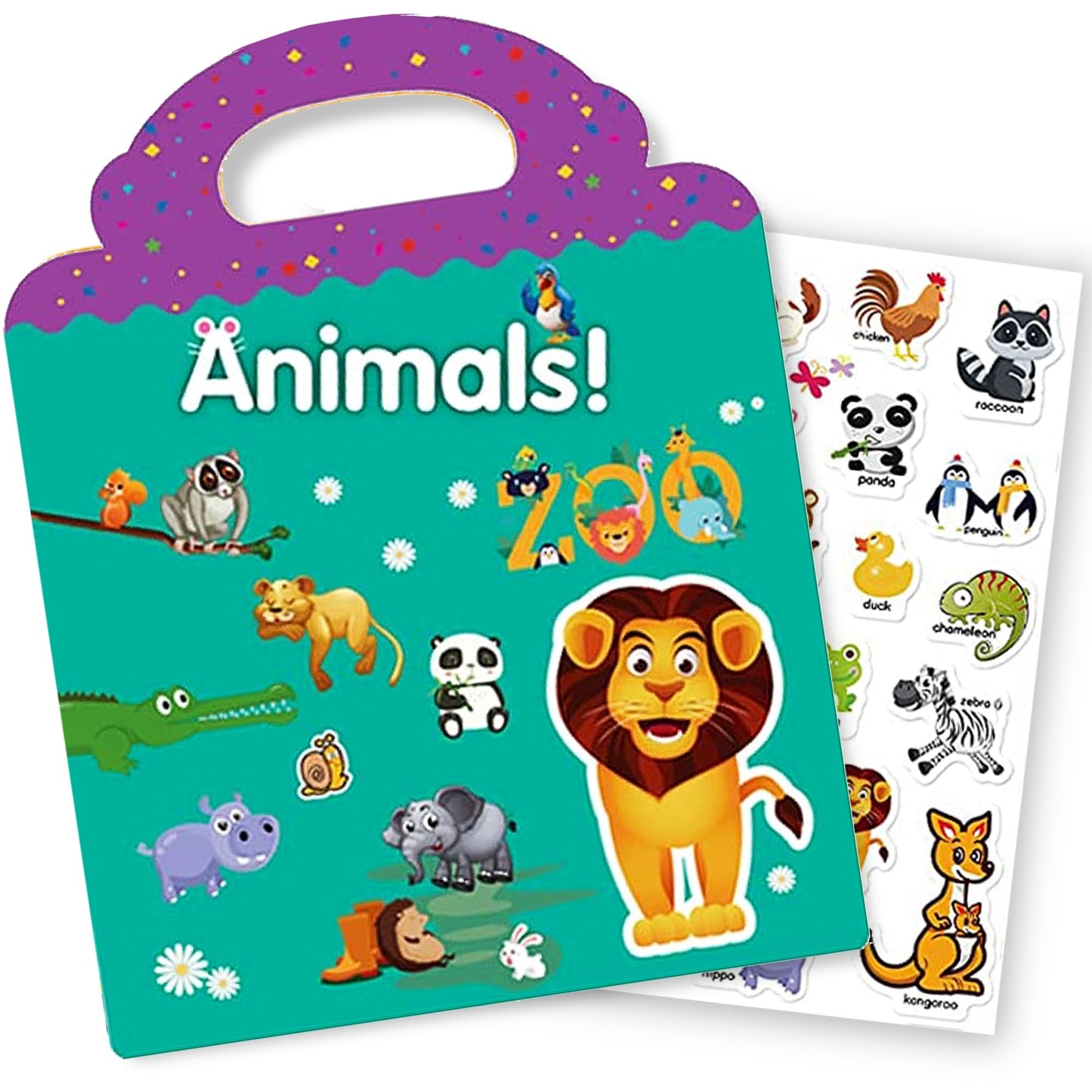 RUSON Reusable Sticker Book for Kids | Animal Stickers & Travel Play