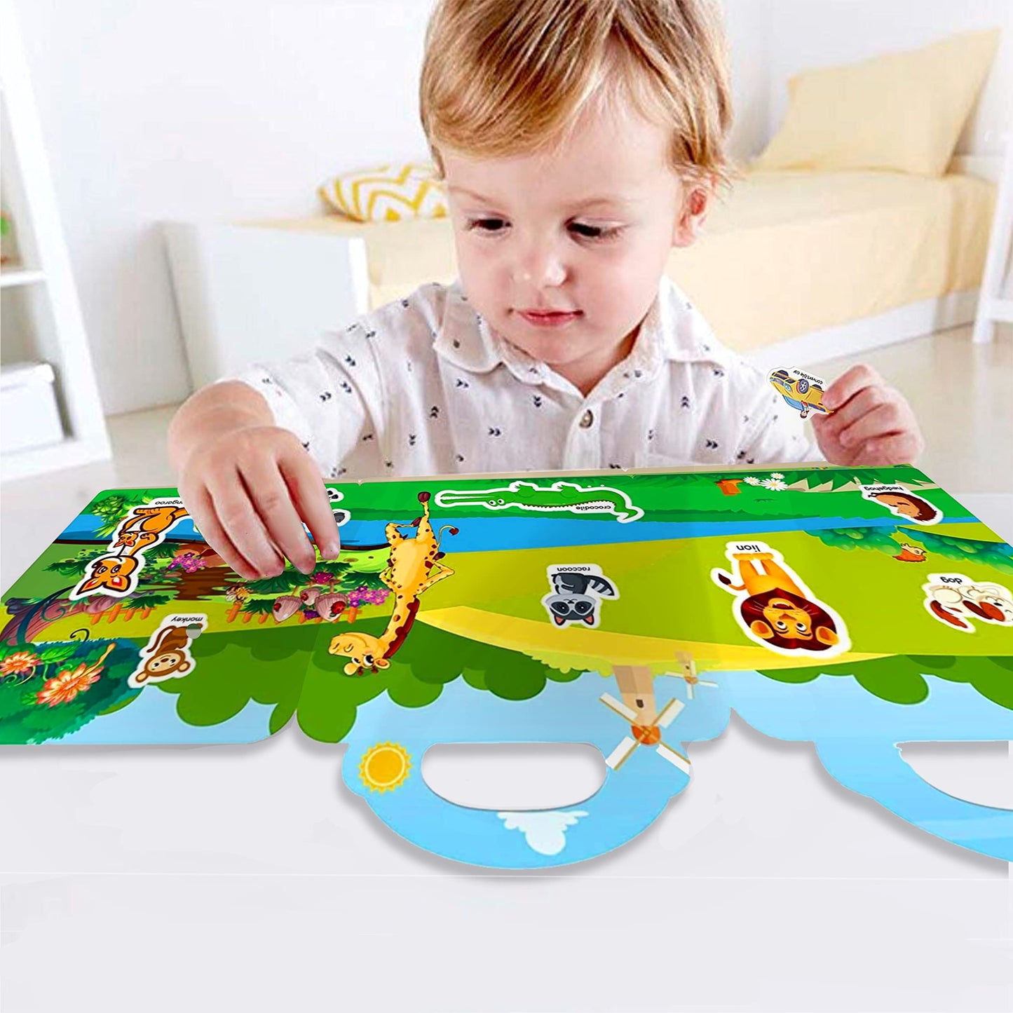 RUSON Reusable Sticker Book for Kids – Farm, Seasons & Animals (3 Sets) | Travel Learning Toys 3+