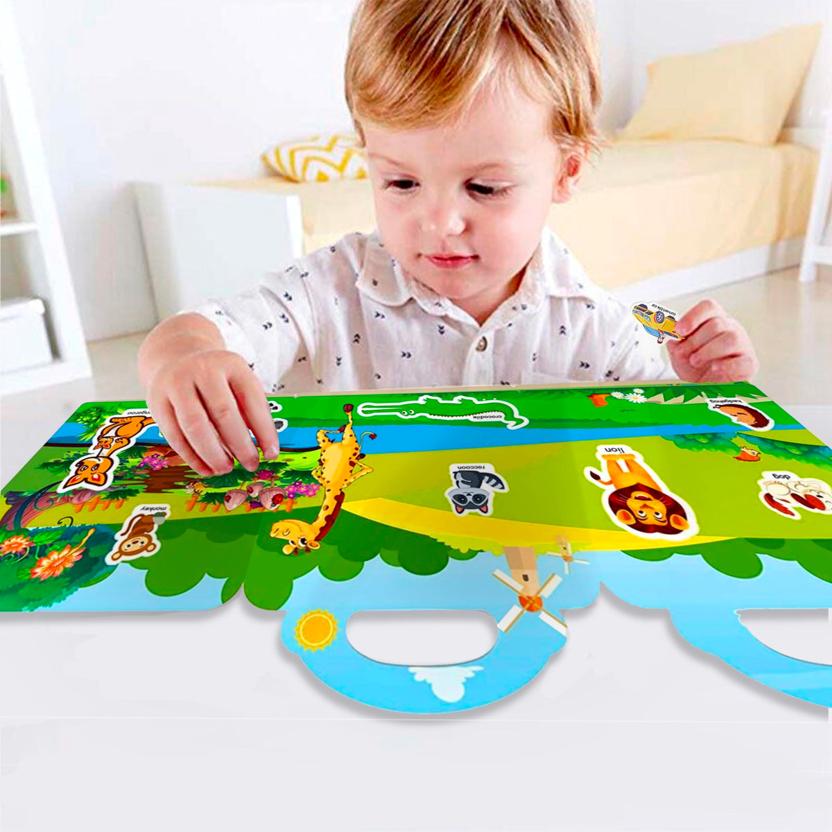 RUSON Reusable Sticker Book for Kids | Animal Stickers & Travel Play