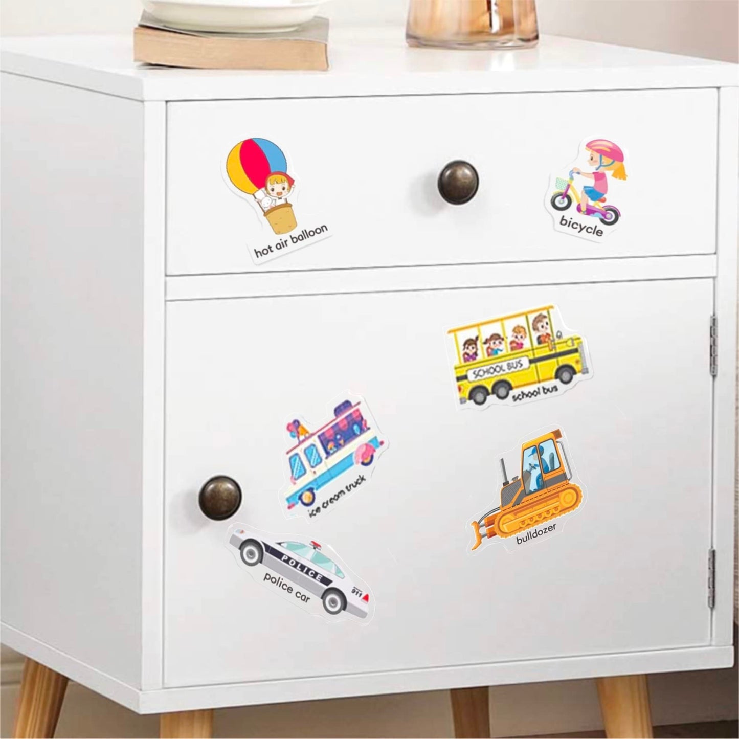 RUSON Reusable Sticker Book for Kids – Vehicles & Trucks | Educational Travel Activity Toy for Ages 3+