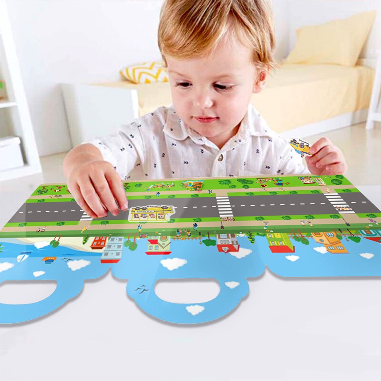 RUSON Reusable Sticker Book for Kids – Vehicles & Trucks | Educational Travel Activity Toy for Ages 3+