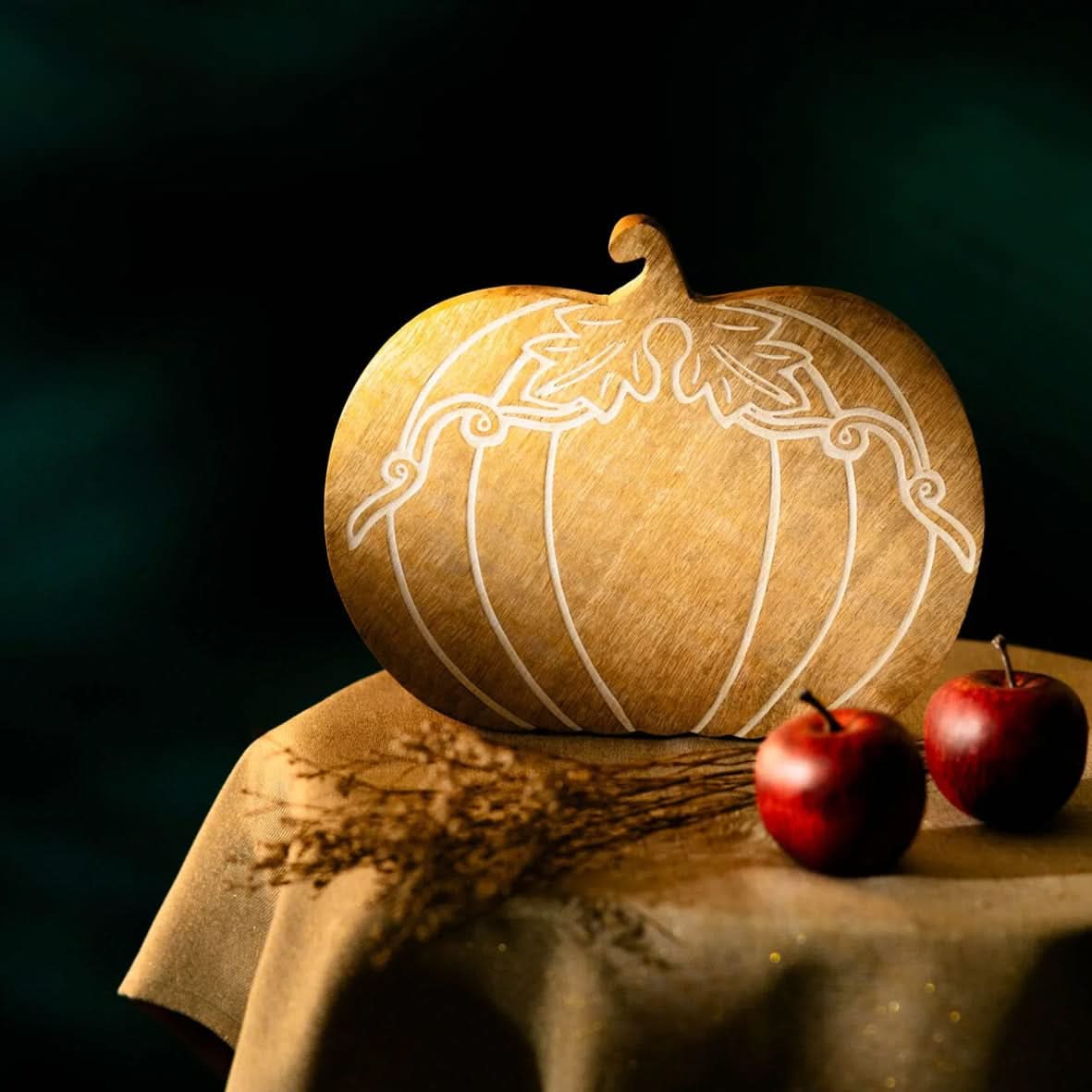 25cm Handmade Wooden Pumpkin Autumn Decoration