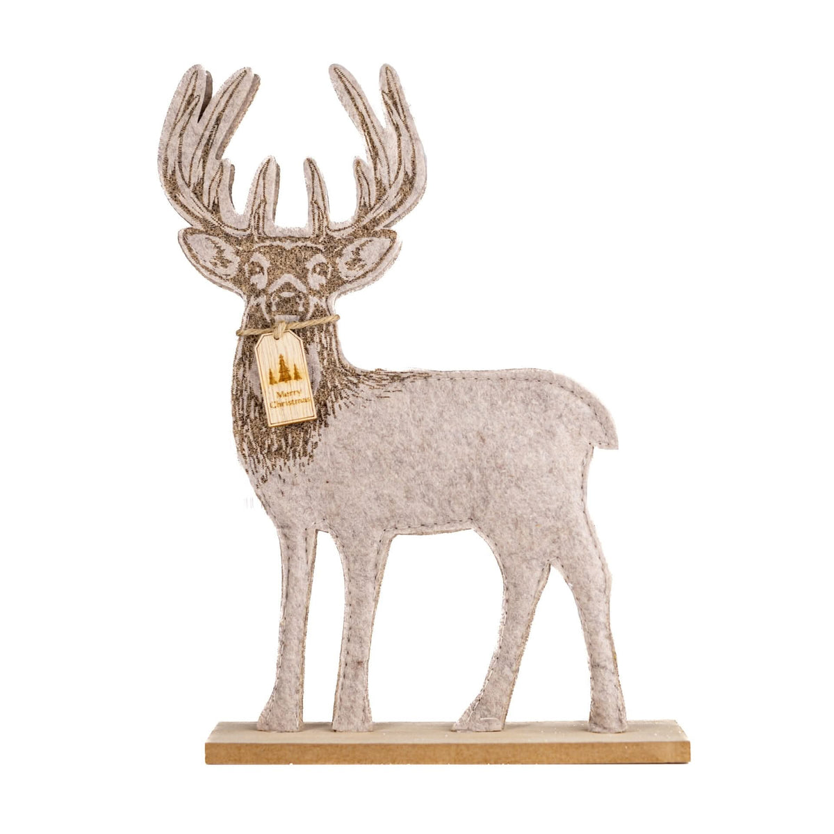 30cm Wooden Reindeer Christmas Decoration Rustic Ornament
