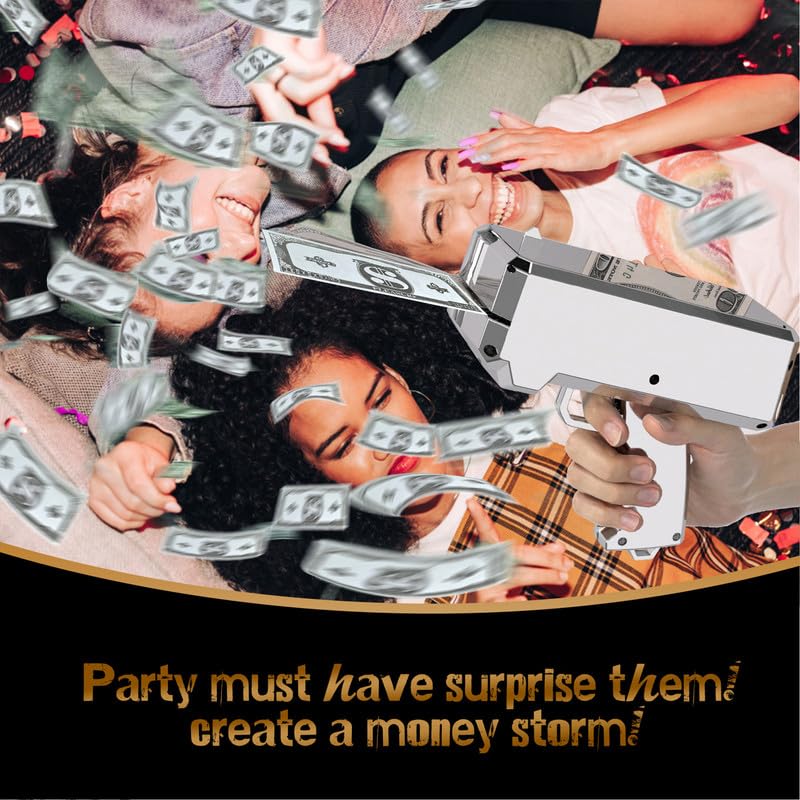 RUVINCE Money Gun Shooter – Realistic Rain Effects for Movies, Parties & Events