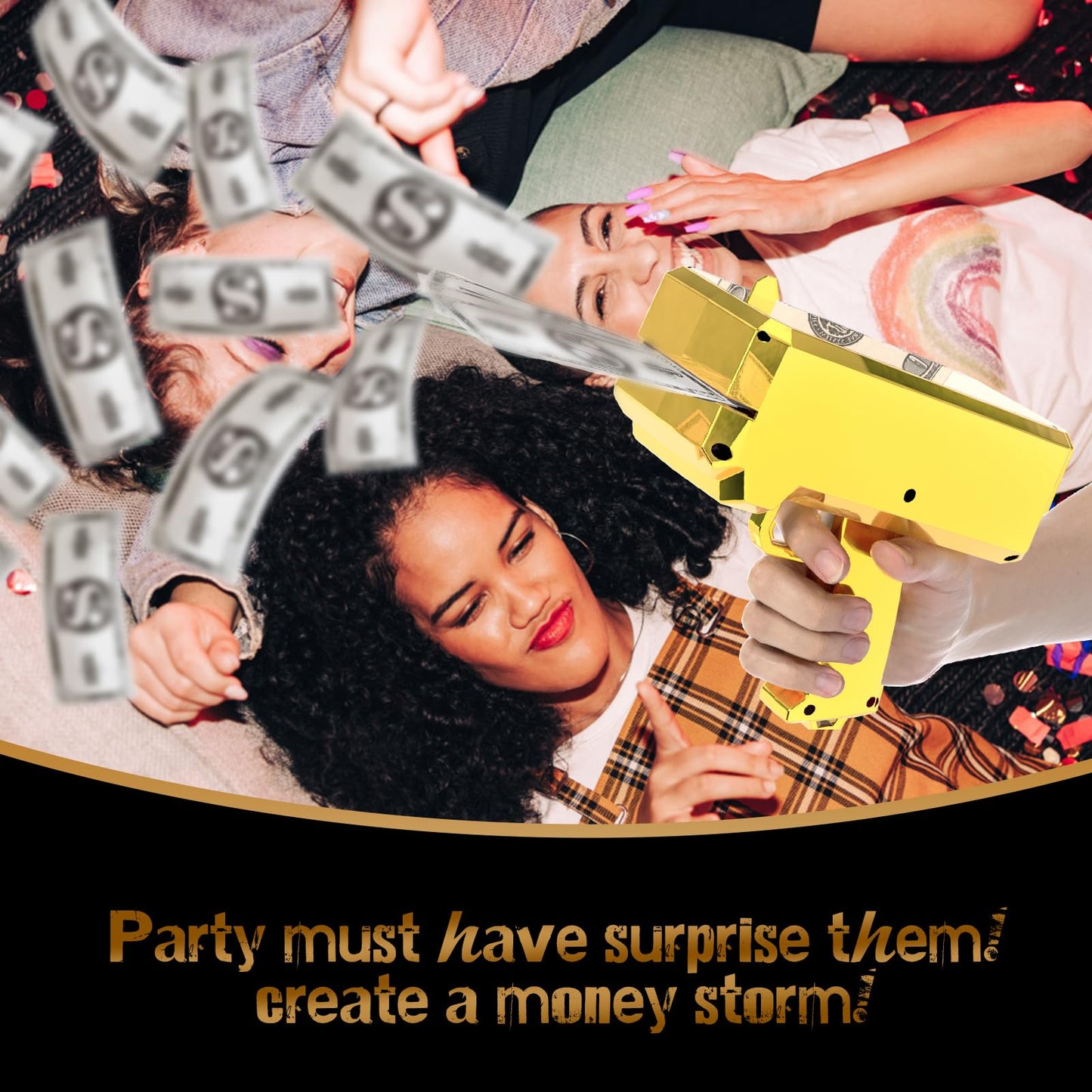 RUVINCE Money Gun Shooter – Real-Looking Rain Prop for Movies, Parties, and Games