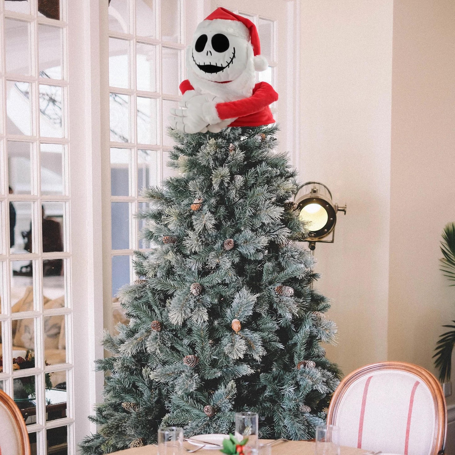 Ruz Nightmare Before Christmas Jack Skellington Plush Tree Hugger – 11.5-inch Height (Black/White/Red)