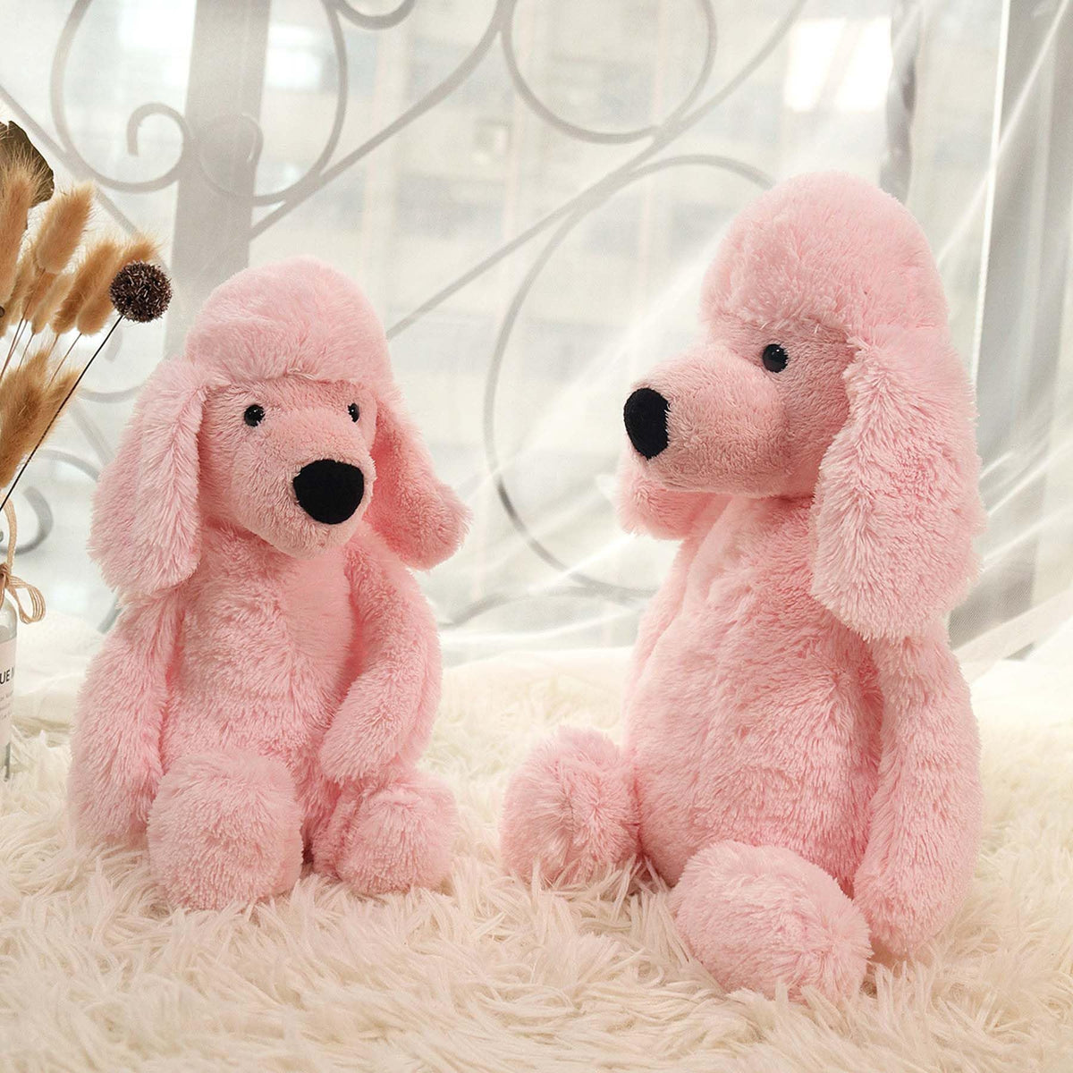 Ruzucoda Plush Poodle Puppy – 12-Inch Pink Stuffed Toy for Kids