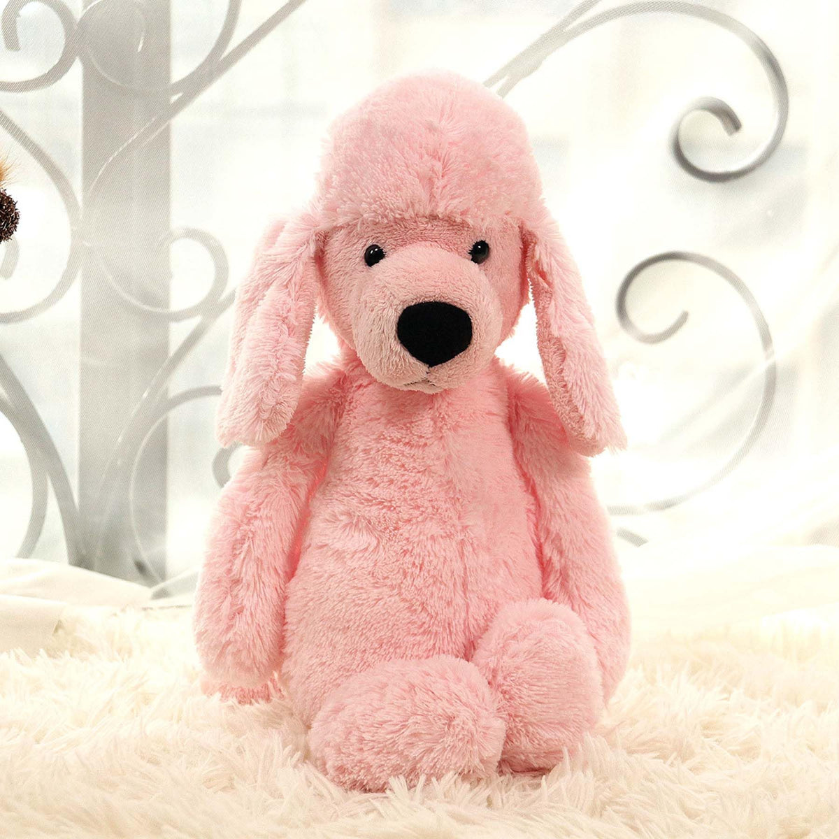 Ruzucoda Plush Poodle Puppy – 12-Inch Pink Stuffed Toy for Kids