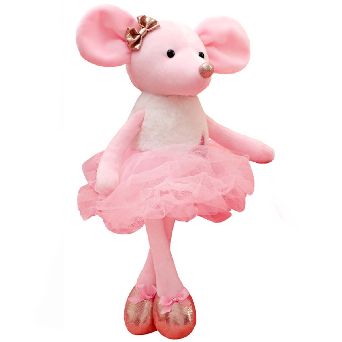 Ruzucoda Plush Mouse Ballet Doll - 15.5-inch Pink Ballerina Gift for Girls