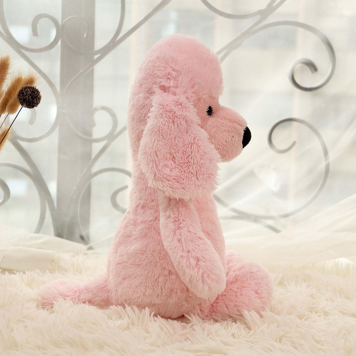 Ruzucoda Plush Poodle Puppy – 12-Inch Pink Stuffed Toy for Kids