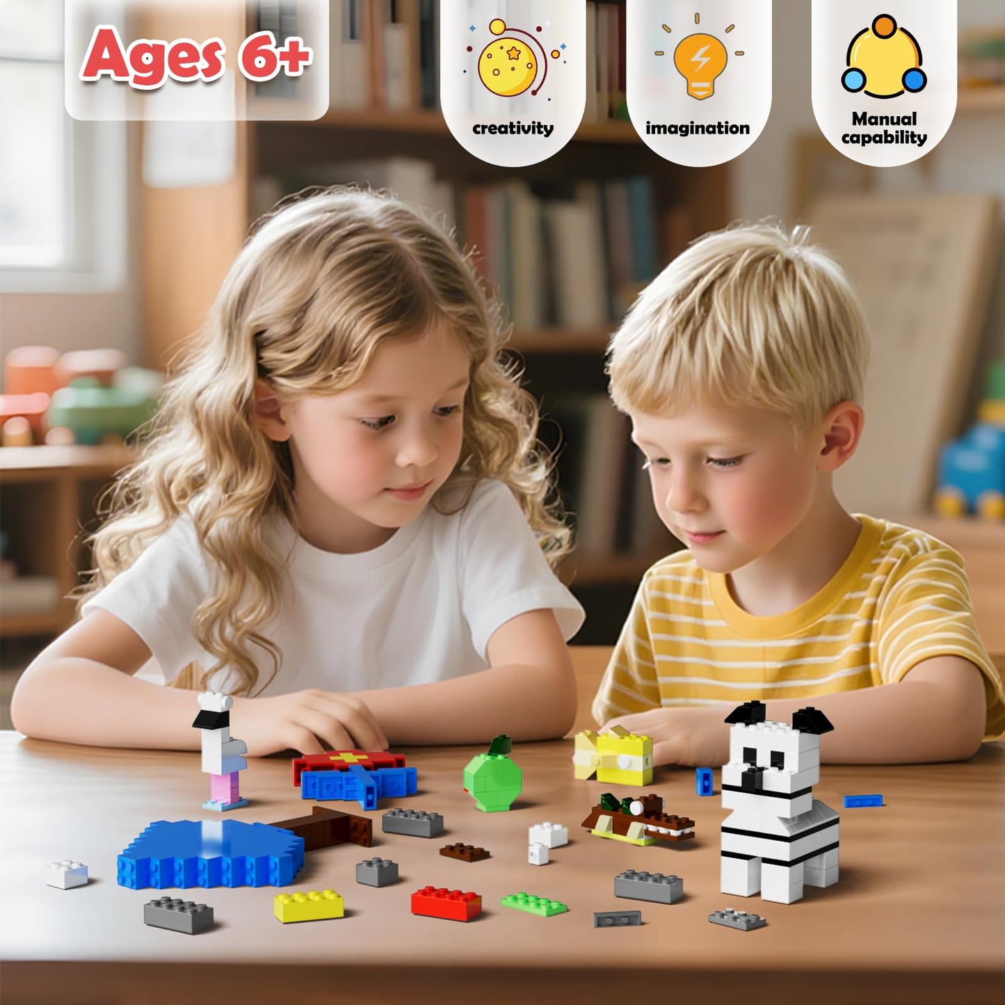 RWDTER 1000 Pieces Bulk Building Bricks – 3 Base Plates – Compatible with LEGO & Major Brands – Classic Mixed Brick Pack (Ages 6+)