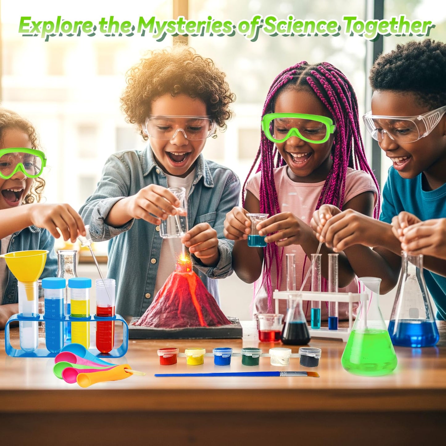 Rxeody 250+ Experiments Science Kit for Kids | STEM Activities with Volcano, Crystal Tree & More