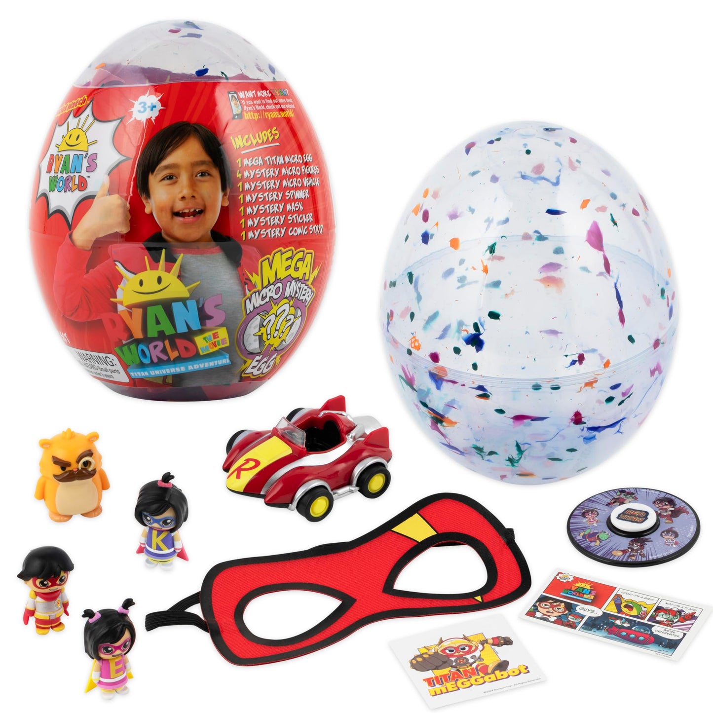 Ryan's World Mega Microverse Egg – Exclusive Micro Figures, Vehicle & Collectibles for Kids 3+
