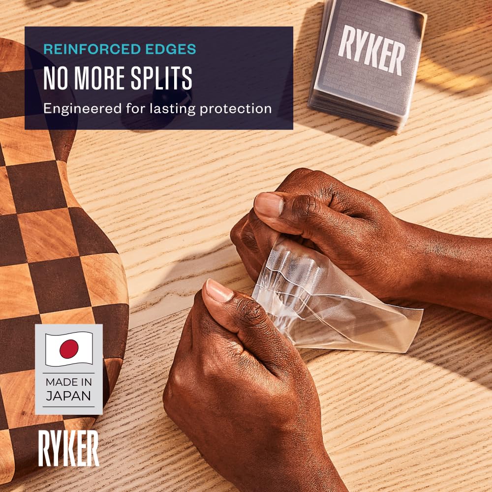Ryker Mini European Board Game Sleeves – 100 Pack, Clear, 44x68 mm