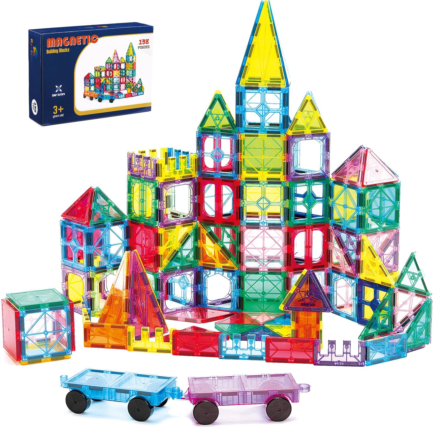 Ryoichi 138PCS Magnetic Building Tiles Set – STEM & Montessori Toy for Ages 3-9+