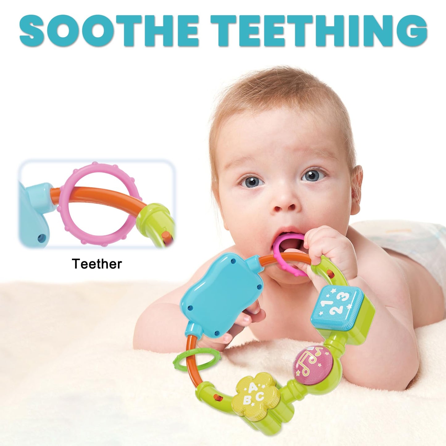 Ryotagift Bilingual Musical Elephant Toy – 7-in-1 Lights, Music, Letters & Numbers for 0-18 Months