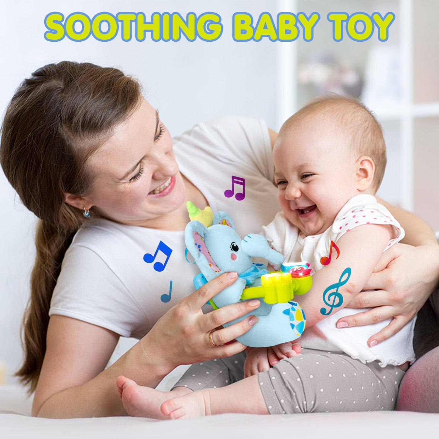 Ryotagift Baby Bilingual Musical Elephant Toy – Light-Up Music, Tummy Time & 0–18 Months