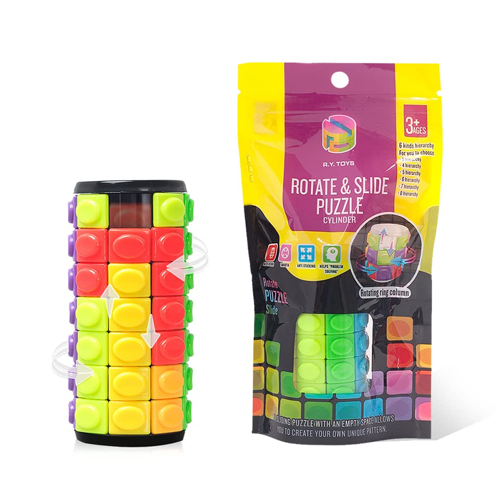 R.Y.TOYS Rotate & Slide Puzzle – 8 Colors, 7 Layers, Detachable Pieces