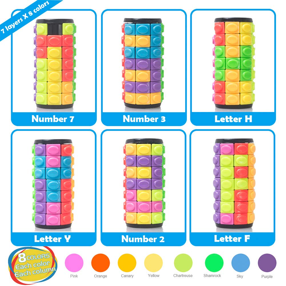 R.Y.TOYS Rotate & Slide Puzzle – 8 Colors, 7 Layers, Detachable Pieces