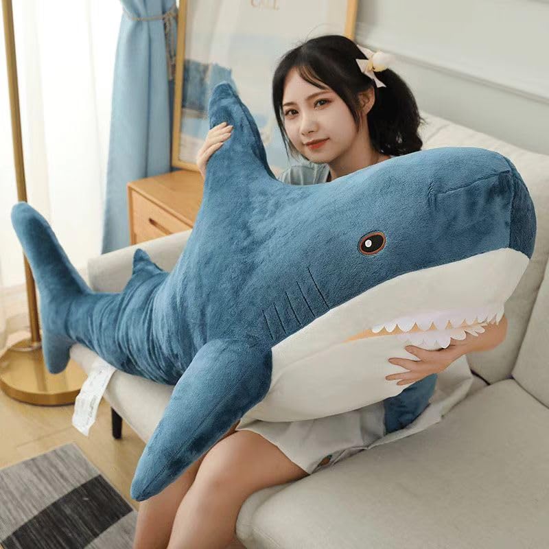 Ryttir XXL 39.4-Inch Chubbier Weighted Giant Shark Plush | Soft Shark Pillow Toy