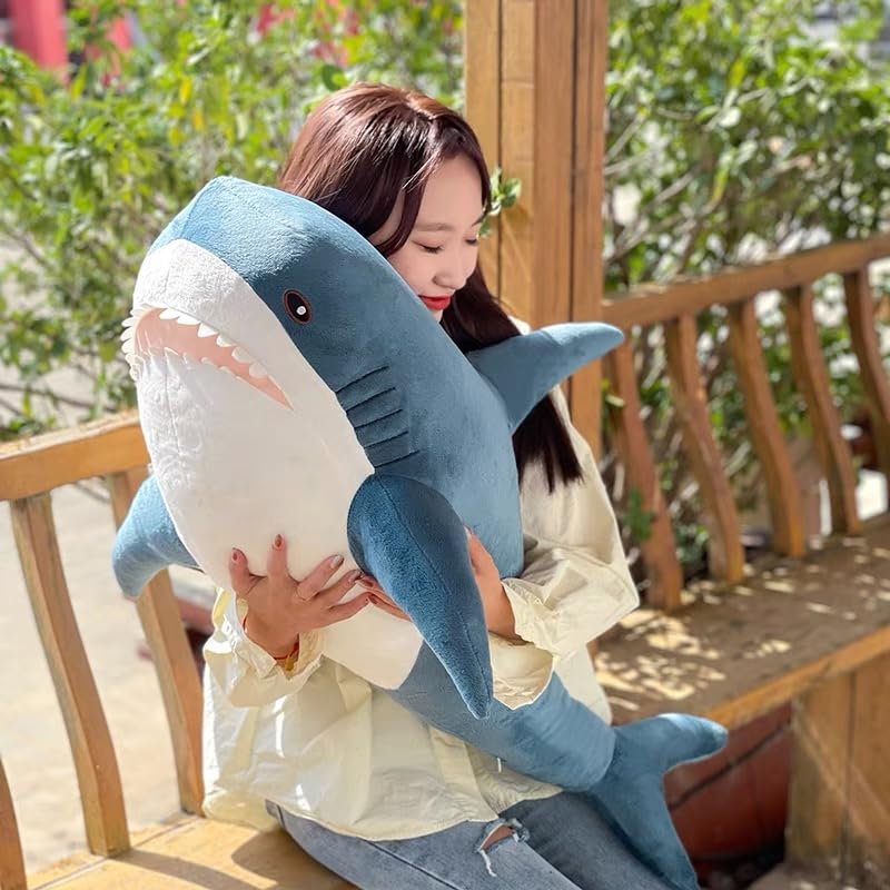 Ryttir XXL 39.4-Inch Chubbier Weighted Giant Shark Plush | Soft Shark Pillow Toy