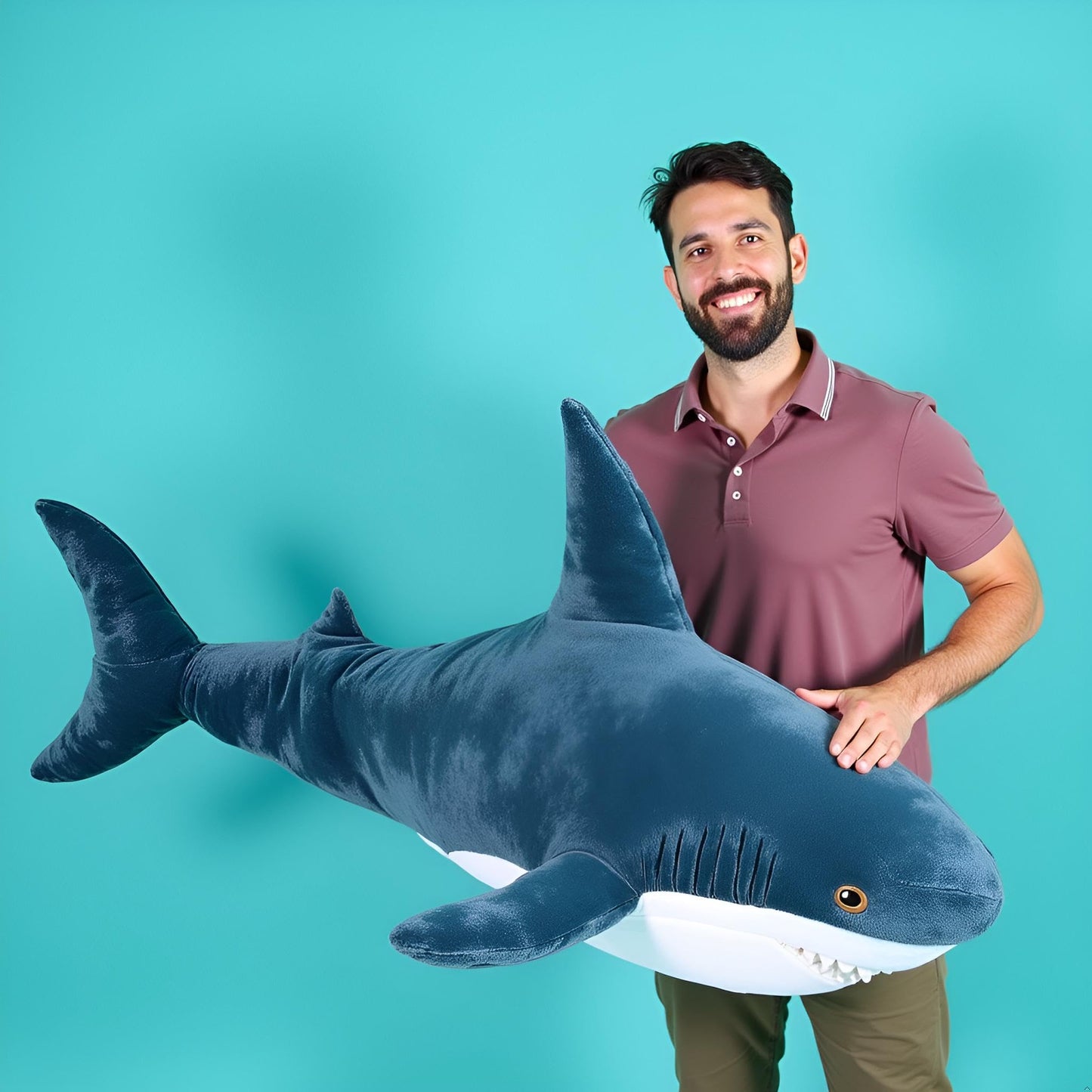 Ryttir 47.2-Inch Giant Shark Plush Pillow – XXL Shark Stuffed Animal & Decor