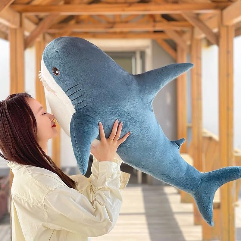 Ryttir XXL 39.4-Inch Chubbier Weighted Giant Shark Plush | Soft Shark Pillow Toy