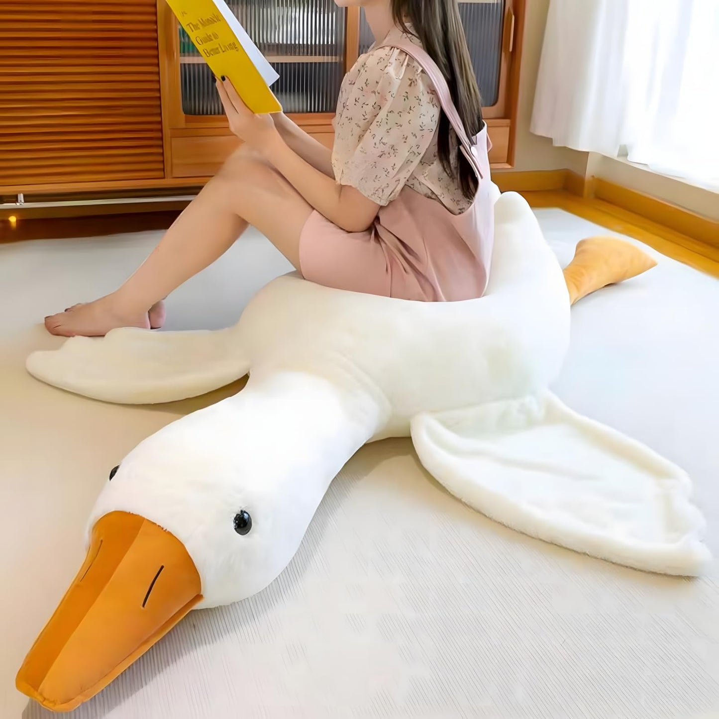Ryttir Giant Goose Plush 63-Inch - Extra Soft Hugging Pillow & Nursery Decor