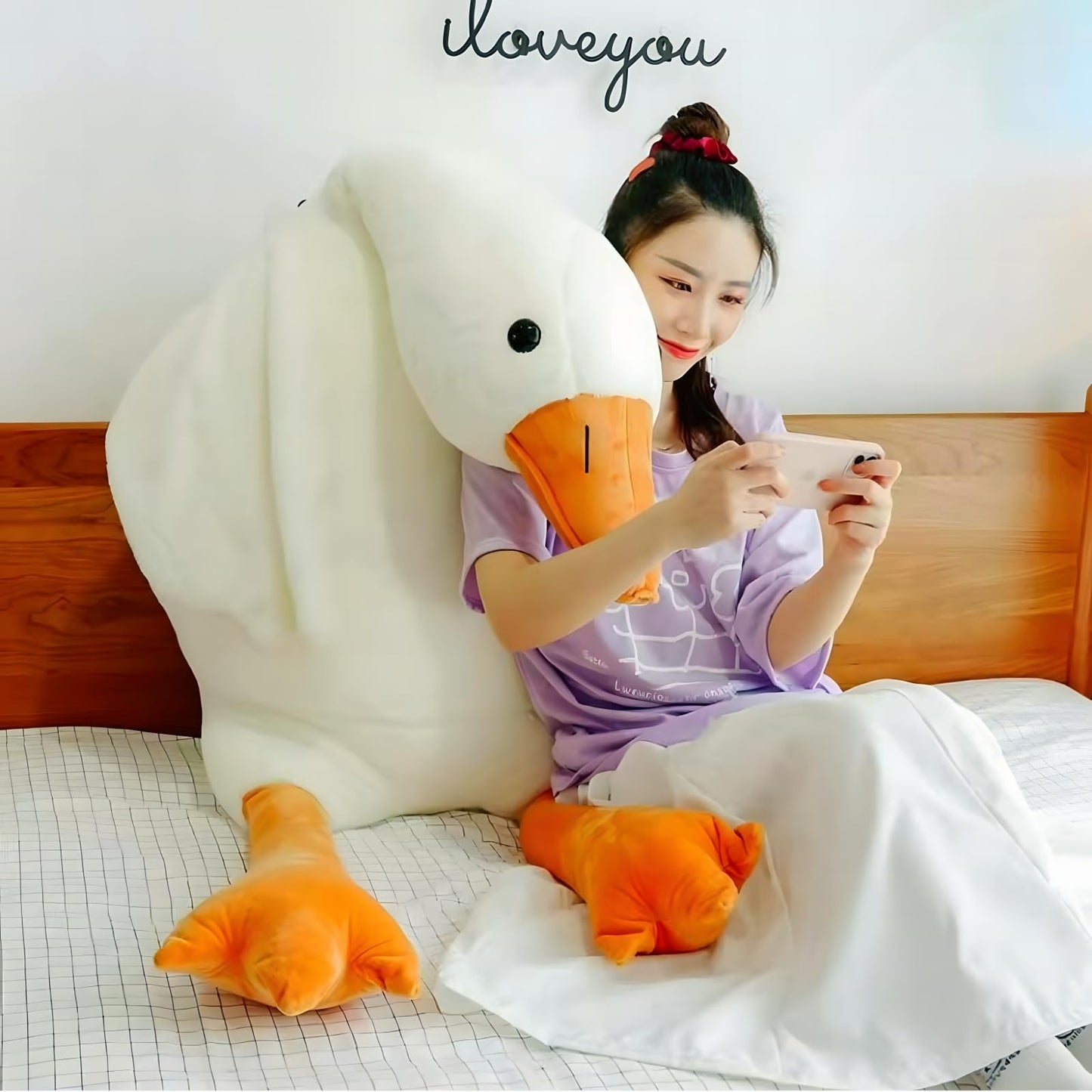 Ryttir Giant Goose Plush 63-Inch - Extra Soft Hugging Pillow & Nursery Decor