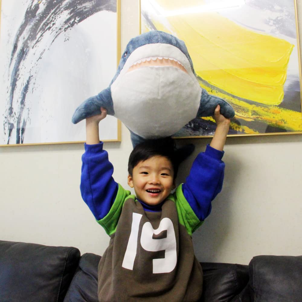 Ryttir 31 Inch XL Giant Shark Stuffed Animal – Soft Shark Plush Body Pillow & Decor