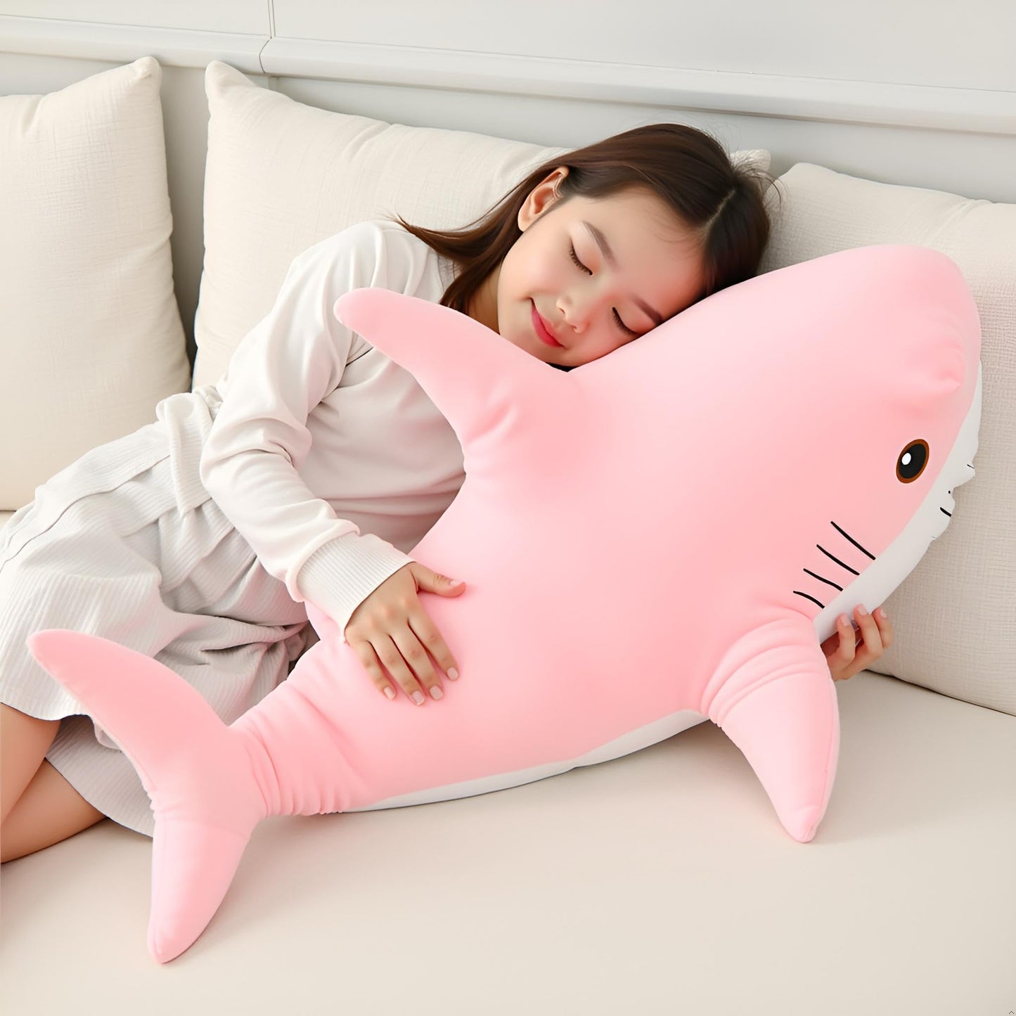 Ryttir 39.4 Inch XXL Giant Shark Plush – Soft Stuffed Animal, Body Pillow & Decor