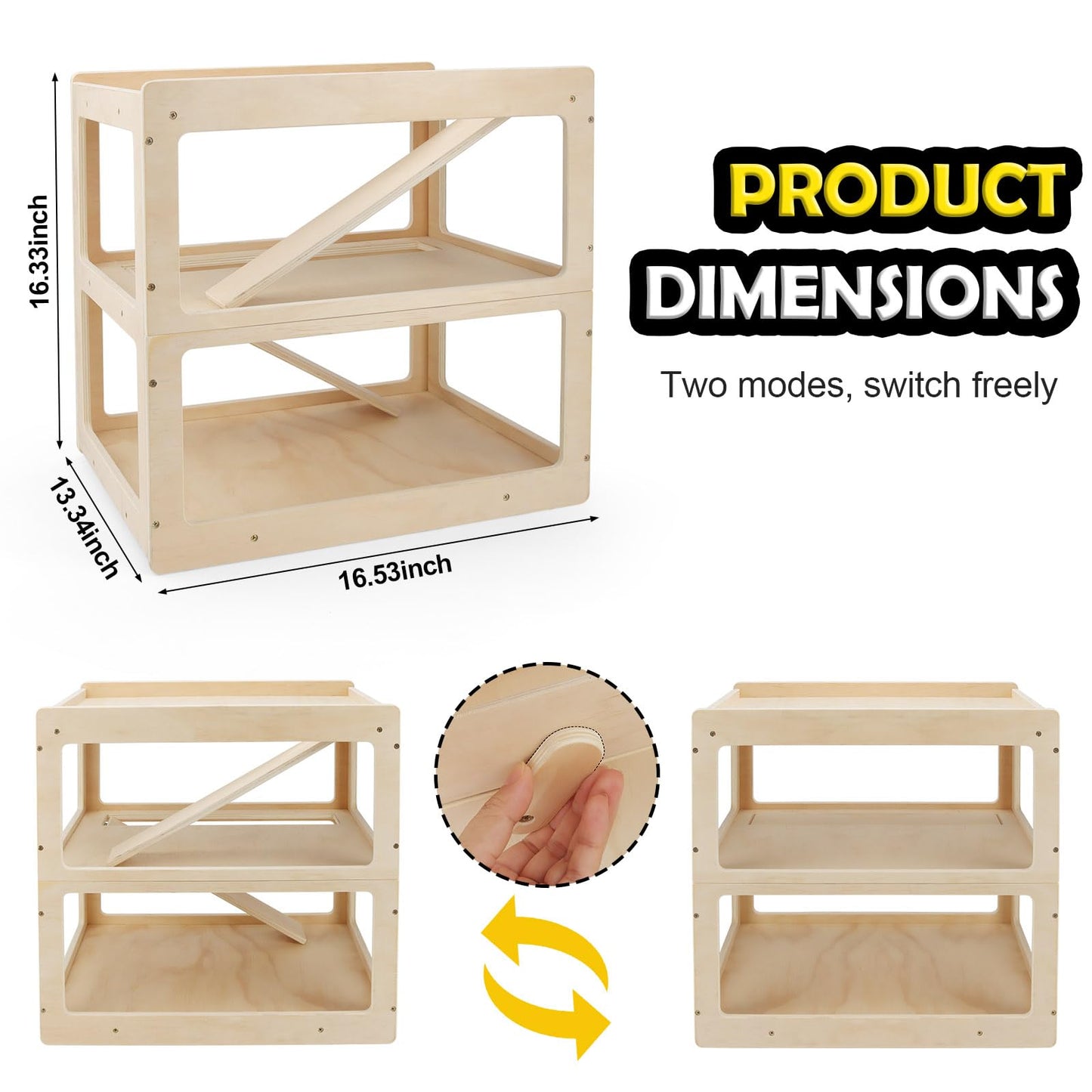 RZYLKA 3-Tier Wooden Display Case for Hot Wheels, Matchbox & 1/64 Diecast Cars