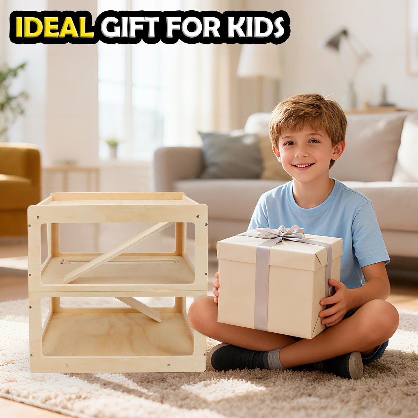 RZYLKA 3-Tier Wooden Display Case for Hot Wheels, Matchbox & 1/64 Diecast Cars