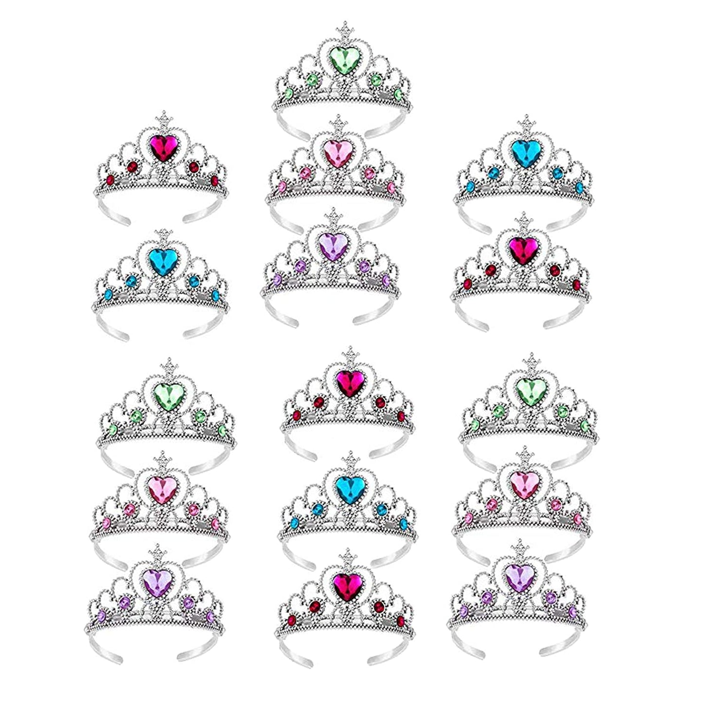 S & E TEACHER'S EDITION 16-Piece Tiaras Crown Set for Princess Dress-Up Parties