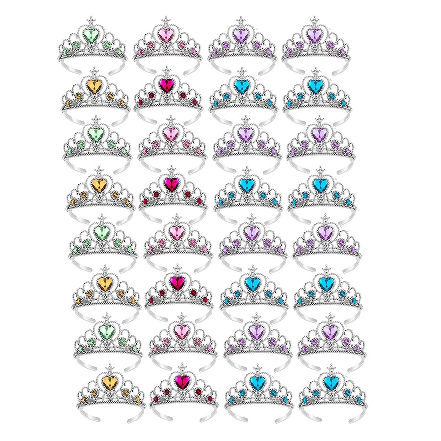 S & E TEACHER'S EDITION 32-Piece Tiaras Crown Set for Girls – Princess Dress-Up Party Favors