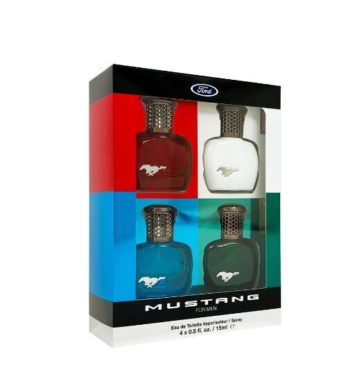 Mustang Gift Set 15ml Red EDT + 15ml White EDT + 15ml Blue EDT + 15ml Green EDT