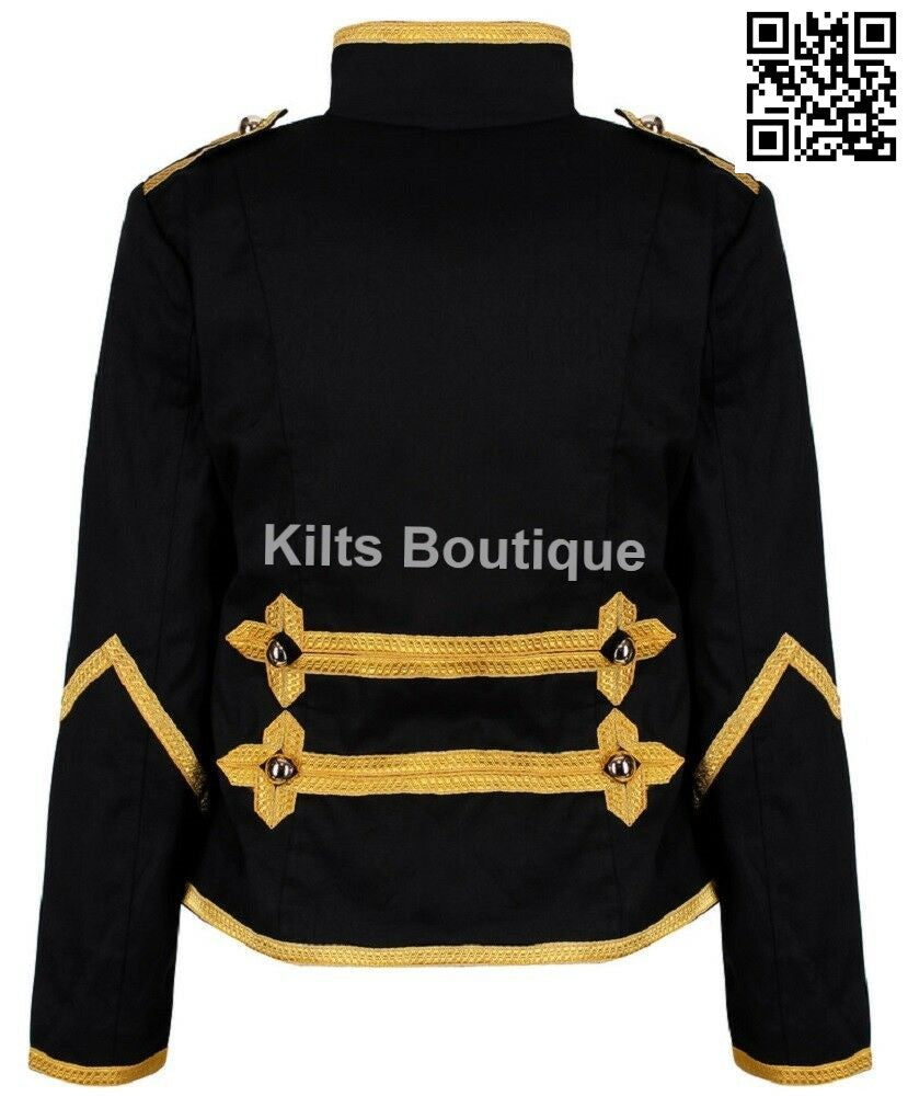 Womens Military Parade Jacket Ladies Hussar Drummer Officer Music Festival Jacket