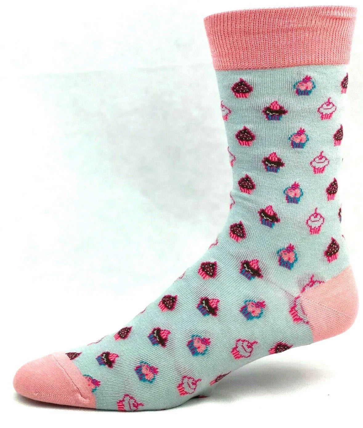 Women's Birthday Cupcakes Crew Dress Socks