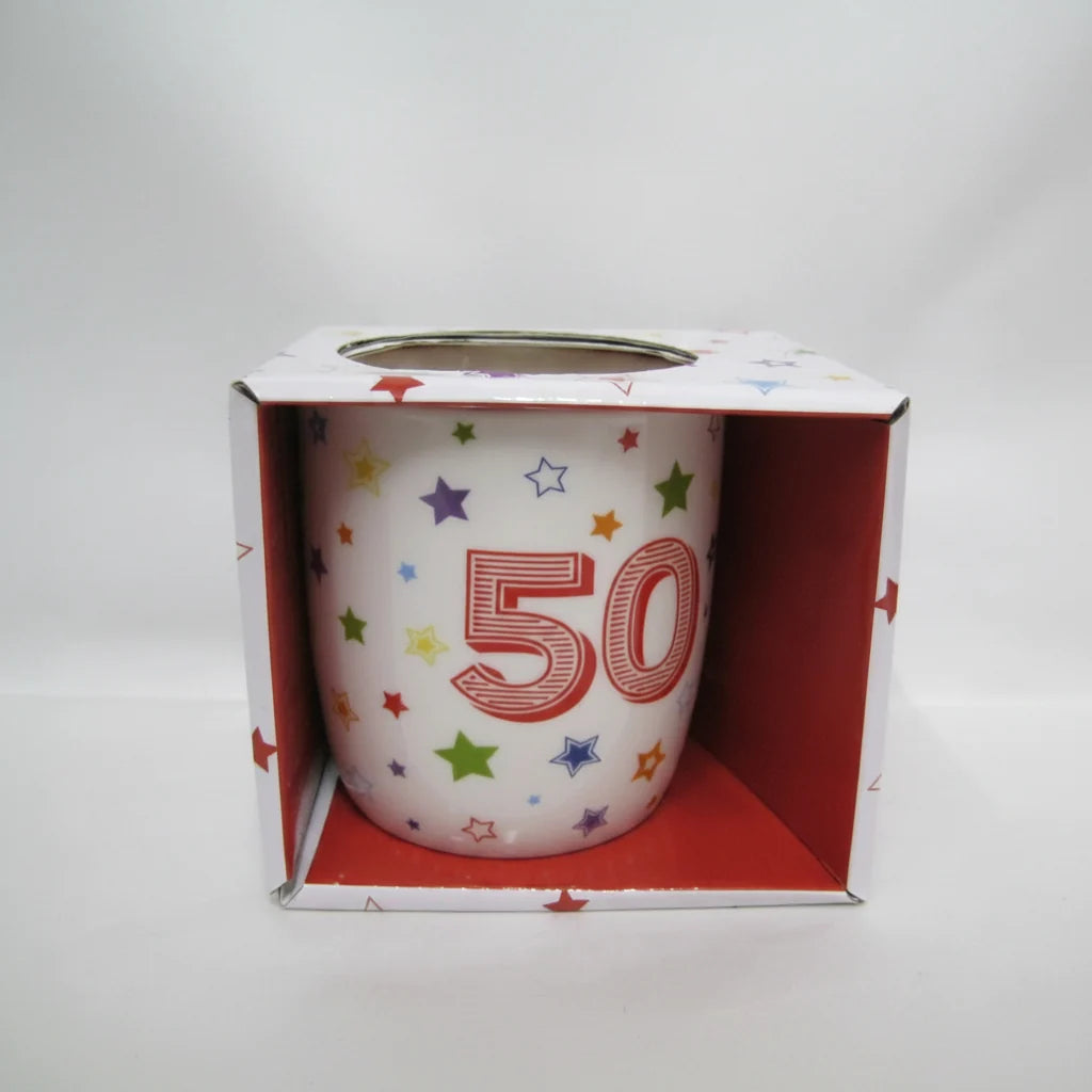Ceramic    Mug Birthday 50 Stars