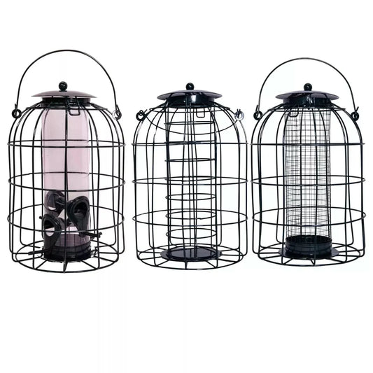 3 Piece Squirrel Proof Bird Feeder Set – Seed Nut & Fat Ball Feeders
