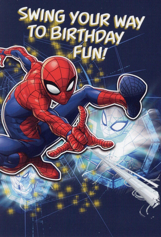 Marvel Spiderman Hallmark Birthday Greeting Card (8" x 5.5")
