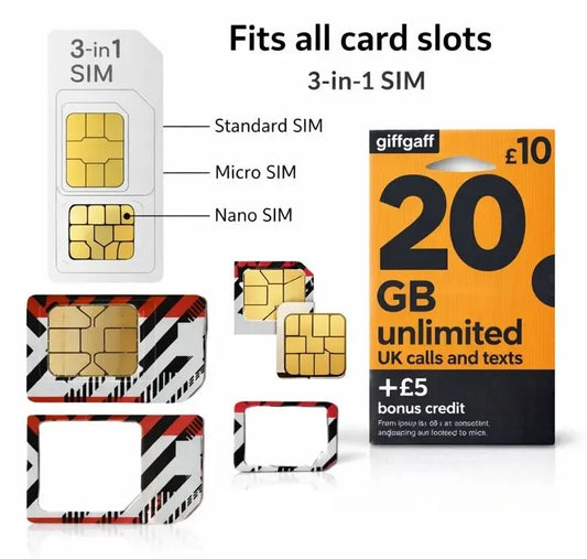 Giff Gaff Sim Card Mobile Phone GPS Tracking Device Car Pet Child Personal PAYG