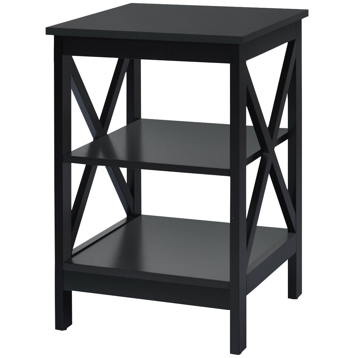3-Tier Wooden Side table / Bedside Table -Grey
