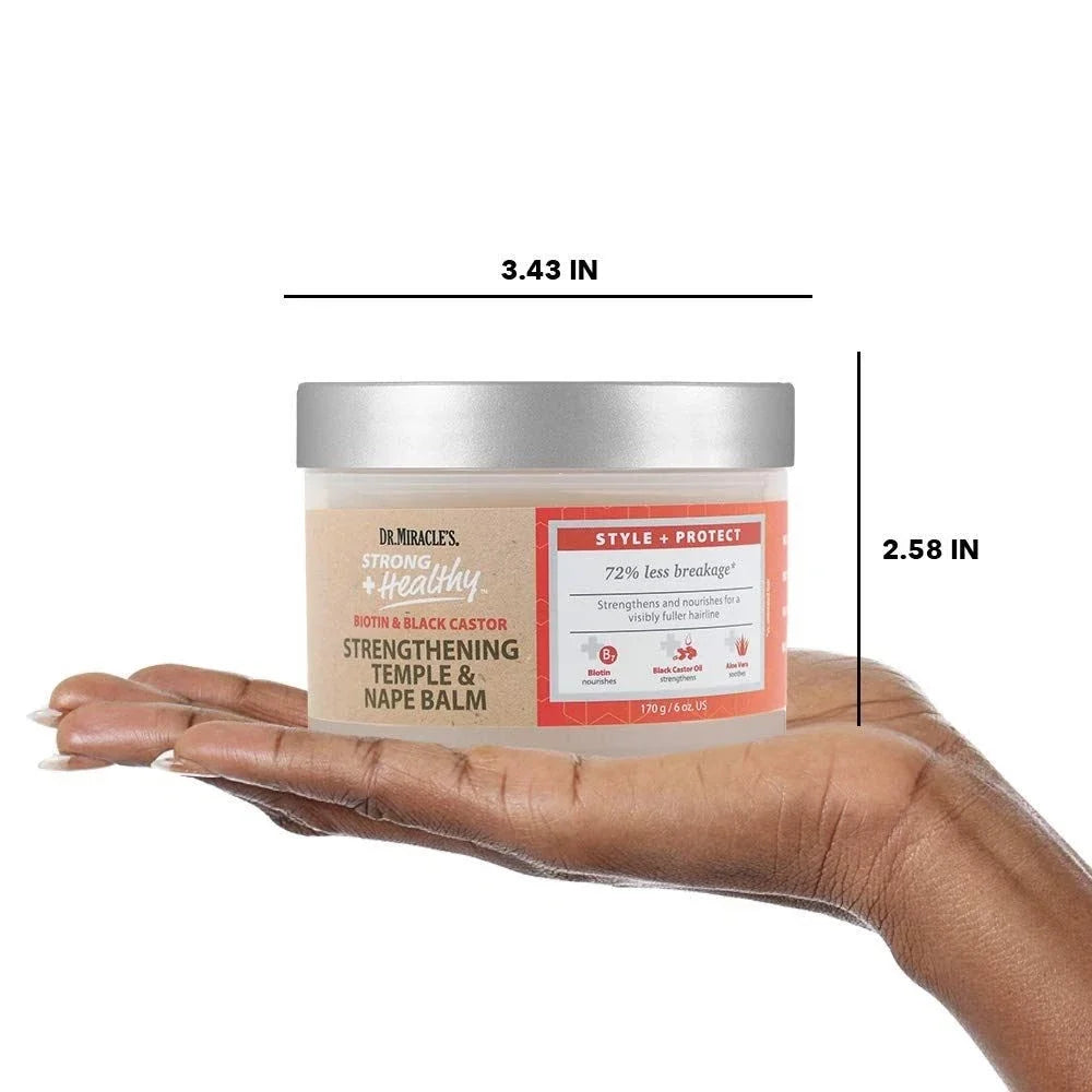 Dr. Miracle's Temple & Nape Balm for Stronger, Healthier Edges & Scalp Growth 170g/6 oz